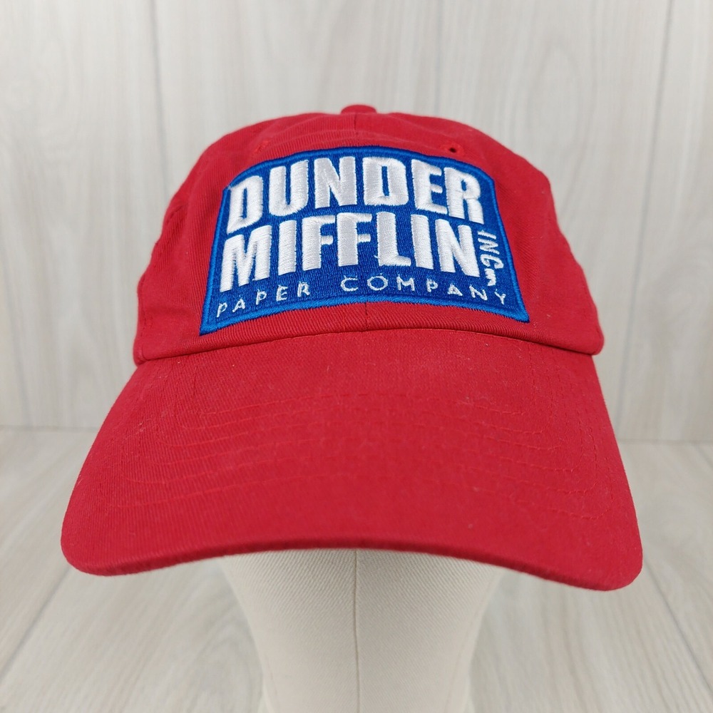 The Office Dunder Mifflin Hat Unisex OSFM Red Funko Embroidered Patch Cap